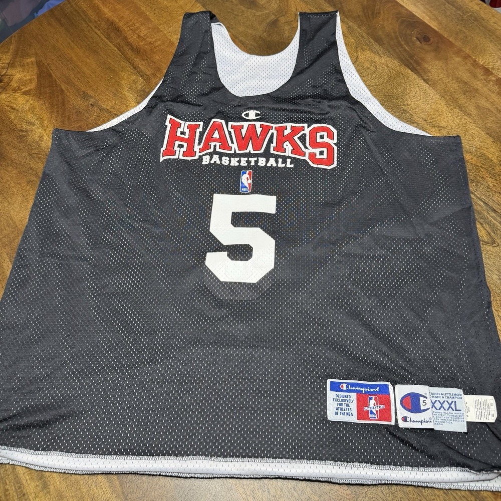 Vintage 90s Champion Atlanta Hawks Team Issued Practice Jersey  Ken Norman 5